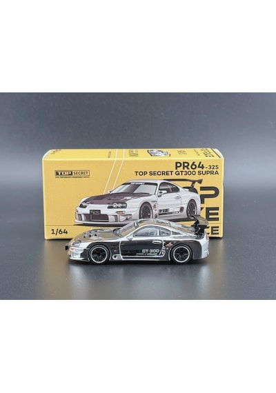 Pop Race Top Secret Gt300 Supra Silver Chrome 325 1/64