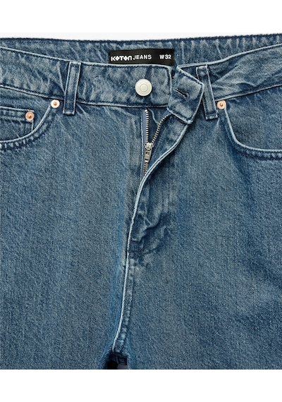 Koton Normal Bel Pamuklu Bermuda Straight Fit Jean Şort Orta İndigo 6sam40397nd