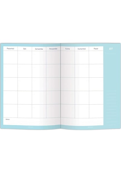 15x21 Keten Süresiz Planlayıcı Ajanda Defter Mavi