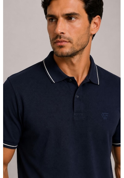 Classics Men Gewer Slim Fit Erkek Polo Yaka Kısa Kol Tişört 7680 Lacivert