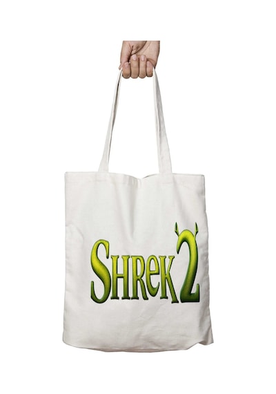 Art Hediye Shrek 2 İki Tarafı Kalıcı Baskılı Yıkanabilir Okul Plaj Omuz Bez Çantası Çok Renkli