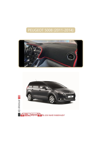 Peugeot 5008 2011-2014 Torpido Koruma Halısı Bej Kenar