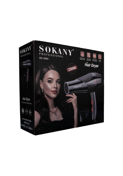 Sokany 2300w Saç Kurutma Makinesi 3 Hız 2 Isı Ayarlı Dar Başlıklı Hs-3890