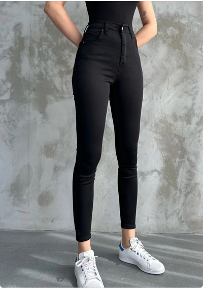 St.poll Likralı Yüksek Bel Skinny Fit Jeans Pantolon Siyah
