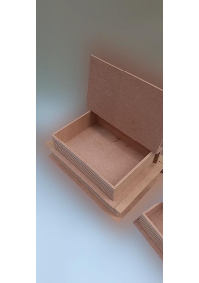1448bng90033Hobi Dekoratif Model Üçlü Takı Kutusu Ahşap HAM MDF El Yapımı