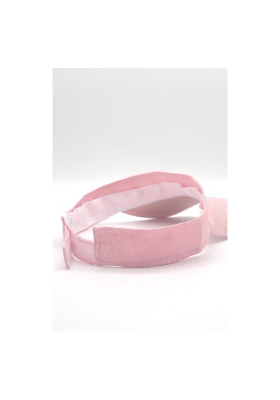 Külah Kadın Pembe Keten Vizör Şapka - Pembe