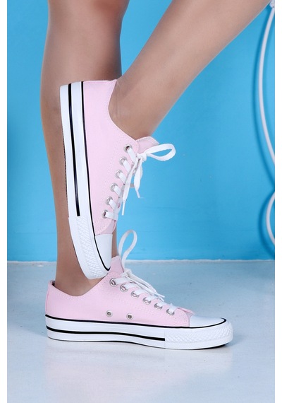 SkyHike Keten Pembe Kısa Rahat Sneaker Spor Ayakkabı Pembe