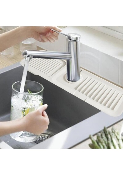 Silikon Evye Musluk Su Önleyici Mutfak Lavabo Su Önleyici Süngerlik Musluk Altı Mat Silikon Çok Renk Diğer