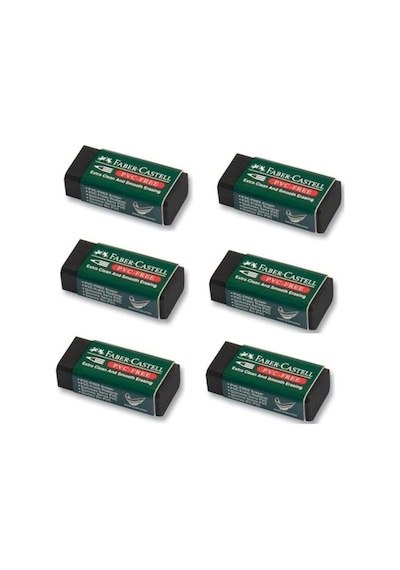 Faber Castell Siyah Silgi Öğrenci Okul Silgisi 6Adet