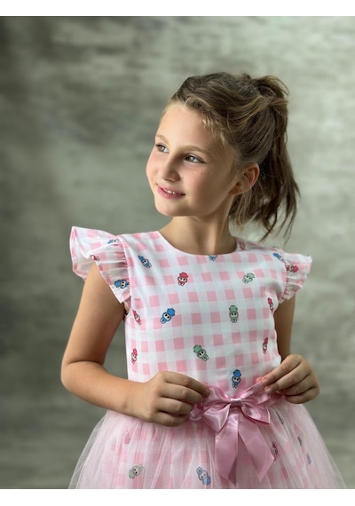 Sy Store Kız Çocuk Şık Günlük Ve Özel Gün Elbisesi Pembe