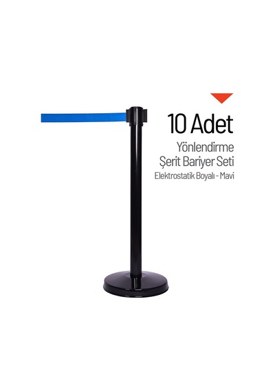 İleri Trafik  Yönlendirme Şerit Bariyer 10 Adet  Set-2022 - Mavi Şerit