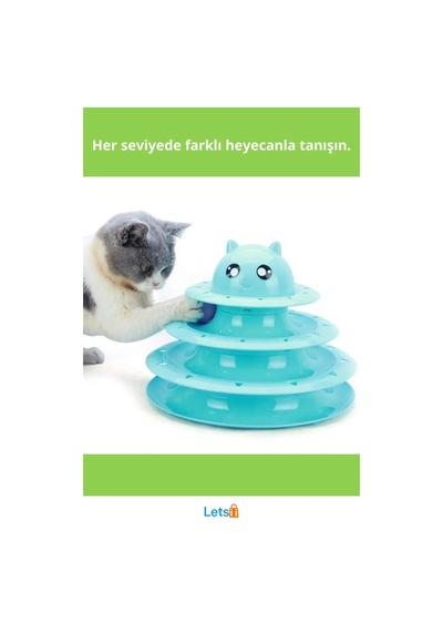 3 Katlı Kedi Oyuncağı Eğlenceli Turntable Kedi Oyunu