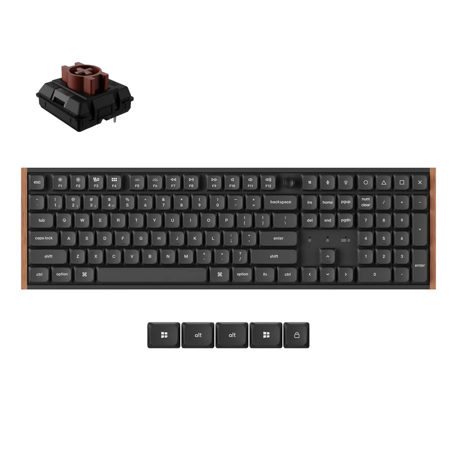 Keychron K5 Ultra 8k Süt Pom Kahverengi Switch 2.4 Ghz 370 Saate Kadar Pil Ömrlü Kablosuz Özel Mekanik Klavye K5u-h3p-tr Siyah