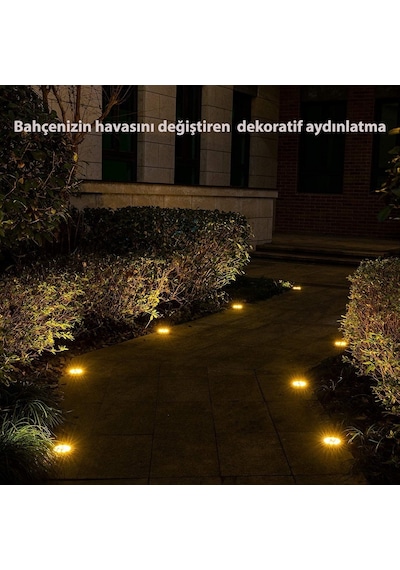Technojet Solar Güneş Enerjili 8 Ledli Kazıklı Çim Zemin Bahçe Ay (546891375)
