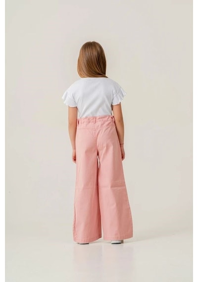 Magu Kız Çocuk Pamuklu Beyaz Fırfır Kollu T-shirt Pembe Nakışlı Bol Paça Pantolon Takım Çok Renkli Magu Kız Çocuk Pamuklu Beyaz Fırfır Kollu T-shirt Pembe Nakışlı Bol Paça Pantolon Takım Çok Renkli