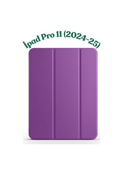Fuchsia İpad Pro 11" M4 - 2024 İle Uyumlu Smart Cover Kalemlik Bölmeli Standlı Tablet Kılıfı Kapaklı Kılıf
