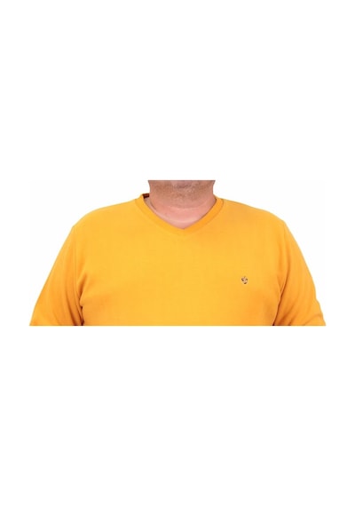 Moc Grande Mocgrande Büyük Beden Selanik V Yaka Classic Sweat 23201 Hardal-Hardal