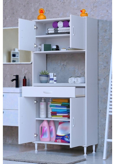 Eliusta Nordi 4 Kapak 2 Raflı Beyaz Dolap 75x173x32,5 Cm Çekmeceli Çok Amaçlı Banyo/mutfak Dolabı Beyaz Eliusta Nordi 4 Kapak 2 Raflı Beyaz Dolap 75x173x32,5 Cm Çekmeceli Çok Amaçlı Banyo/mutfak Dolabı Beyaz
