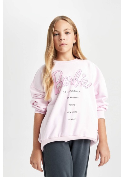 DeFacto Kız Çocuk Pembe Barbie Oversize Geniş Kalıp Bisiklet Yaka İçi Yumuşak Tüylü Sweatshirt D1117A824AUPN633 DeFacto Kız Çocuk Pembe Barbie Oversize Geniş Kalıp Bisiklet Yaka İçi Yumuşak Tüylü Sweatshirt D1117A824AUPN633
