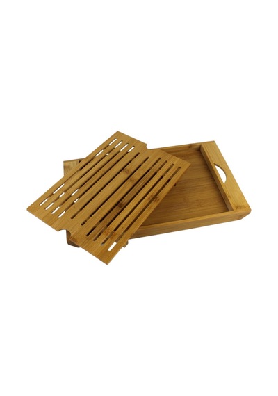 Bambu Tepsi Servis Sunum Tepsi Kesim Panosu