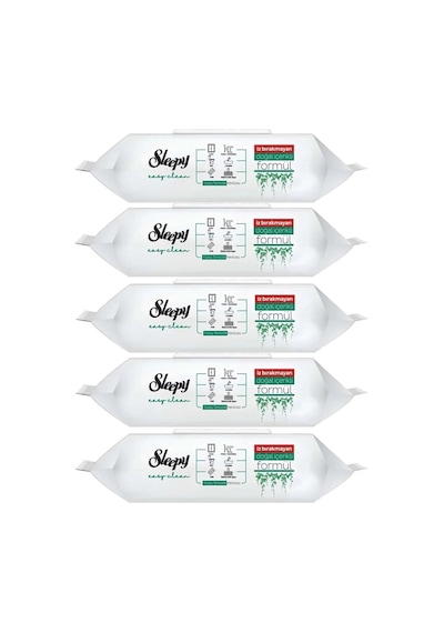 Sleepy Easy Clean Yüzey Temizlik Havlusu 100 Yaprak 5 Li Set Tekli