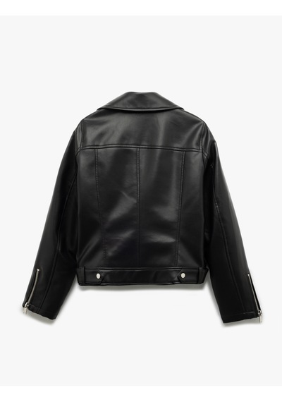 Koton Cepli Uzun Kollu Fermuarlı Kruvaze Suni Deri Biker Ceket Siyah 6wak20013ew Siyah Koton Cepli Uzun Kollu Fermuarlı Kruvaze Suni Deri Biker Ceket Siyah 6wak20013ew Siyah