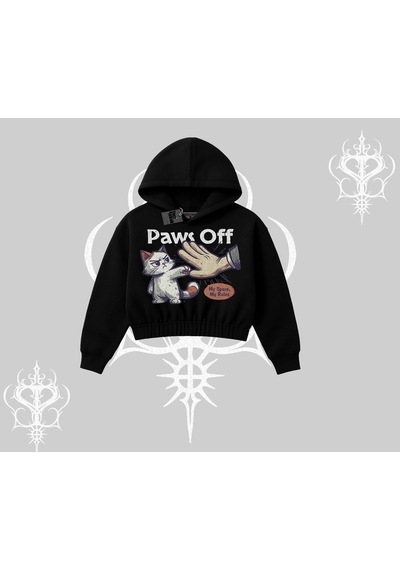 Startmore Procatstinator Kedi Baskılı Kayık Yaka Sweatshirt Beyaz