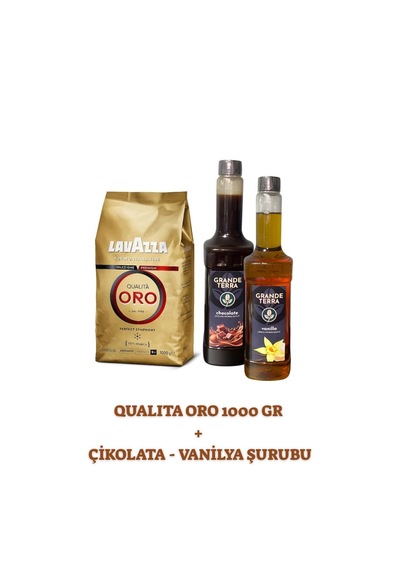 Lavazza Qualità Oro Kahve Ve Grande Terra Çikolata Ve Vanilya Şurup 2 X 750 Ml Seti Çekirdek