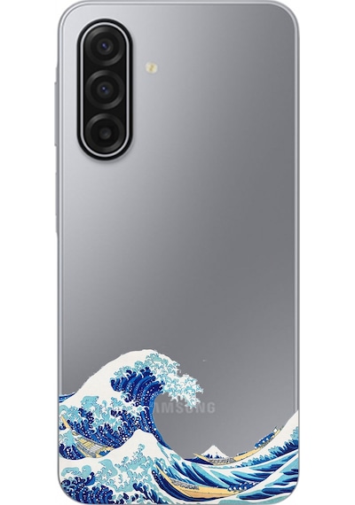 Samsung Galaxy A17 Uyumlu Kanagawa Oki Nami Ura Dalgası Tasarımlı Baskılı Silikon Kılıf Renkli