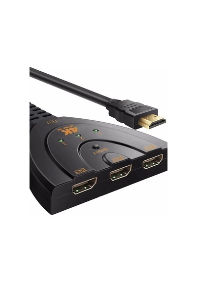 3in1 Hdmı To Hdmı Switch Pigtail Kablolu 4k Ultra Hd 2160p Hdsw1ın3