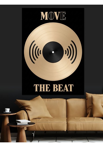 Ahşap Tablo Vinil Plak Müzik Ritmi