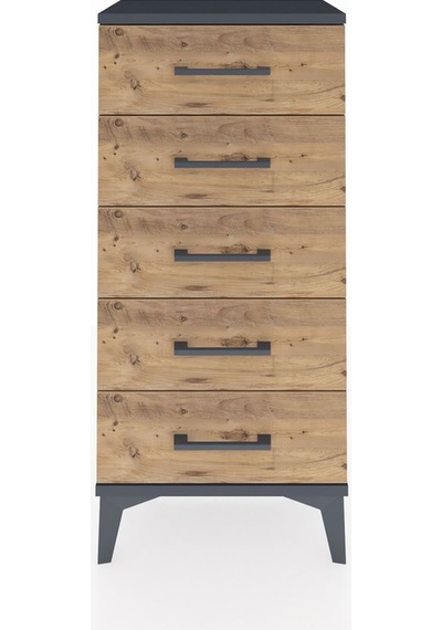 Arges Komodin 5 Çekmeceli 44x30x96 Antrasit-çam Antrasit