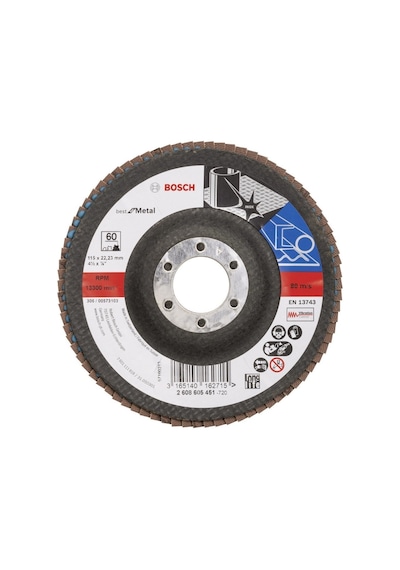 Bosch 115 mm 60 K Best For Metal Flap Disk - 2608605451