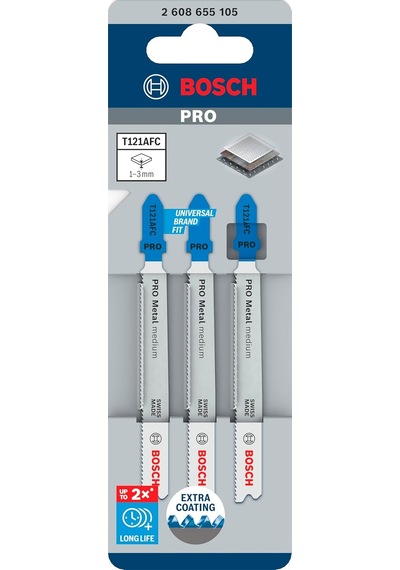 3x Pro Metal Medium T121afc Dekupaj Testere Bıçağı Çelik Saclar, Çelik Saclar, Uzunluk 92 Mm, Professional Aksesu