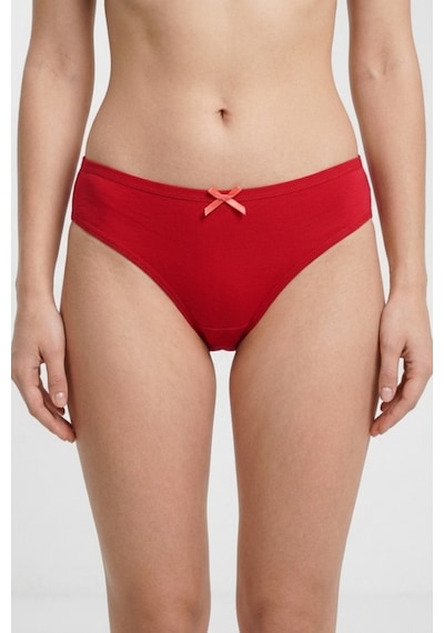 Mataş Kadın 6'lı Paket Pamuklu Bikini Külot Esnek Yumuşak İz Yapmaz İç Çamaşırı Kırmızı