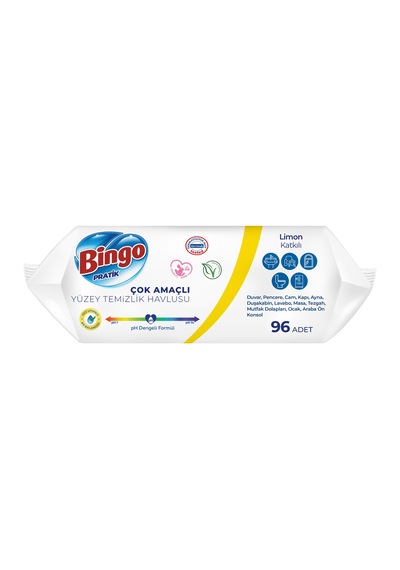 Bingo Clean Yüzey Temizlik Havlusu 96 Yaprak Lavanta Kokulu 3lü 3'lü Set