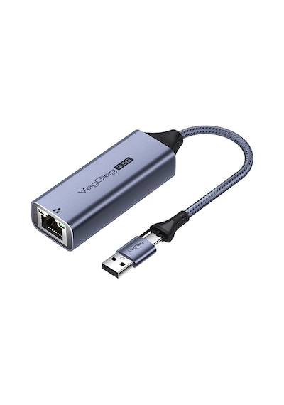 Veggieg Usb-a Ve Type-c 2.5g Gigabit Ethernet Dönüştürücü Adaptör