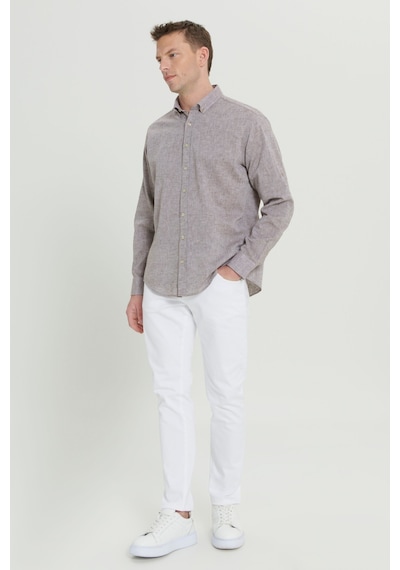 AC&Co / Altınyıldız Classics Erkek Kahverengi Comfort Fit Rahat Kesim Düğmeli Yaka Casual Keten Gömlek 4A2022200085KHVL Kahverengi AC&Co / Altınyıldız Classics Erkek Kahverengi Comfort Fit Rahat Kesim Düğmeli Yaka Casual Keten Gömlek 4A2022200085KHVL Kahverengi