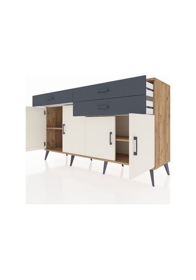 Hyperion Konsol 2 Raflı 3 Çekmeceli 4 Kapaklı 176x44x99 Çam-aytaş Çam-aytaşı/antrasit Hyperion Konsol 2 Raflı 3 Çekmeceli 4 Kapaklı 176x44x99 Çam-aytaş Çam-aytaşı/antrasit