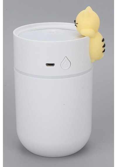 Isınan Işıklı Kedi Figürlü Ultrasonik Hava Nemlendirici - 300ml Usb Buhar Makinesi & Gece Lambası