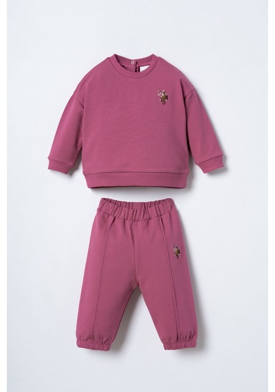 U.S. Polo Assn. Nakışlı Kız Bebek Mor Uzun Kol Pijama Takım Usb3245-c-v2 Usb3245-c-v2