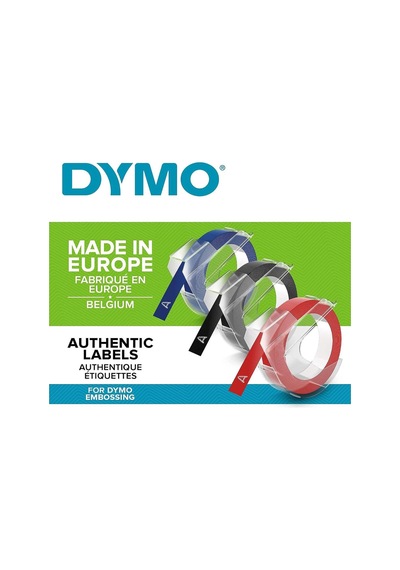 Ayrex Dymo 3d Plastik Kabartma Şerit 9 Mm X 3 Mt , 3'lü Paket, Siyah/kırmızı/mavi - S0847750 1