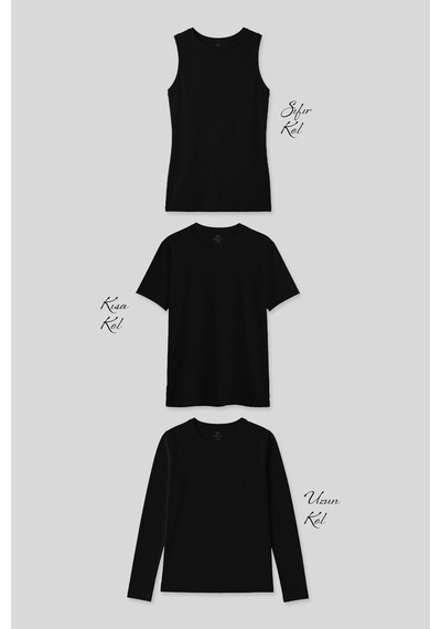 Tommylife Basic O Yaka 3 Lü Paket Siyah Kadın T-shirt