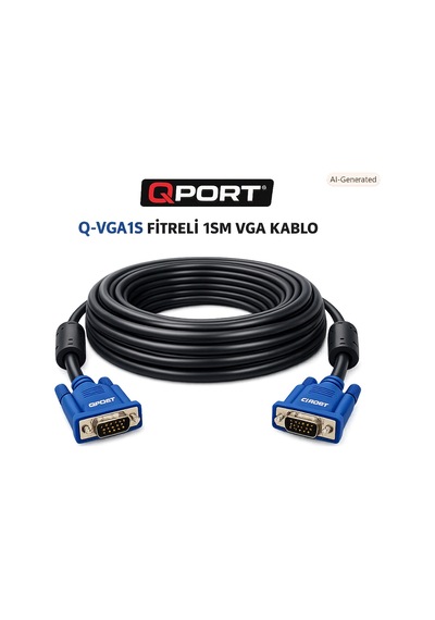 Qport Q-vga15 15pın Fıtrelı 15m Erkek Erkek Kablo Cn