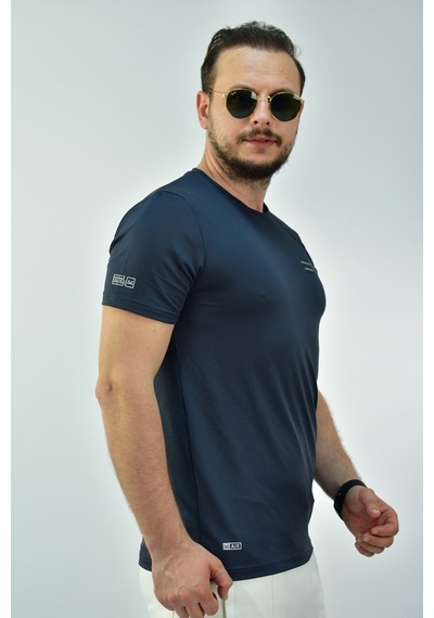 Escetic Erkek Koyu Gri Slim Fit T-Shirt-3287 Koyu Gri