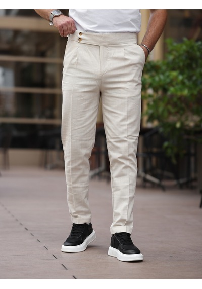 Keten Old Money Pantolon Krem
