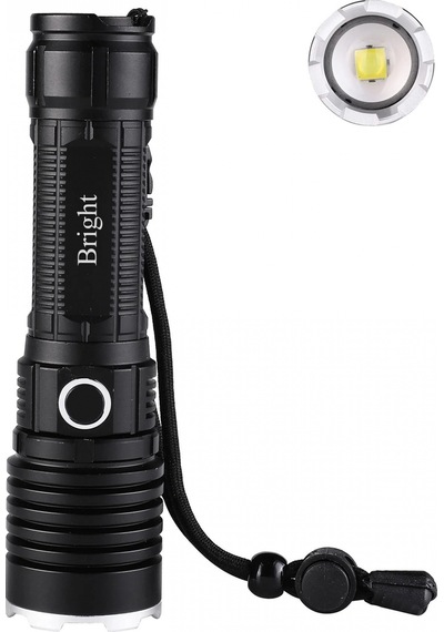 Ght-5761 Xp90 Led 3 Mod Zoomlu Yağmur Suyu Geçirmez Şarjlı El Feneri 26650 Pilli