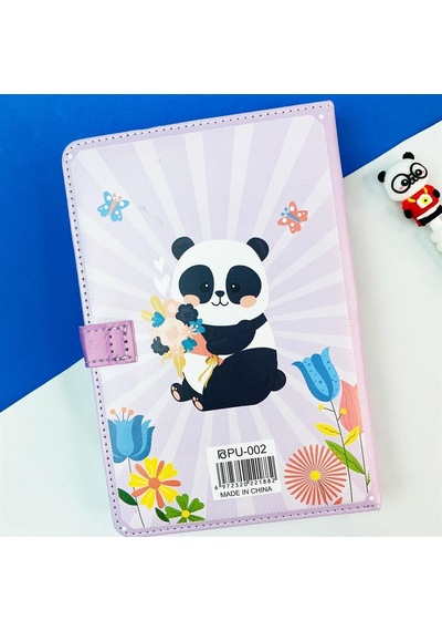 Panda Tasarımlı Kabartma Kapaklı Defter Çok Renkli