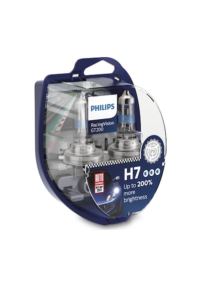 Phılıps 12v H7 Ampul 55w Racıng Vısıon Gt200 +%200 Parlak Işık 2 Ad