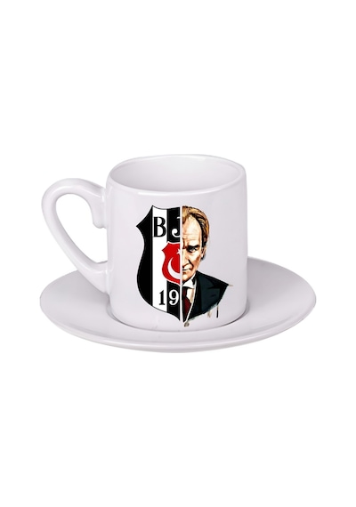 Beşiktaş Atatürk Türk Kahvesi Fincanı Beyaz